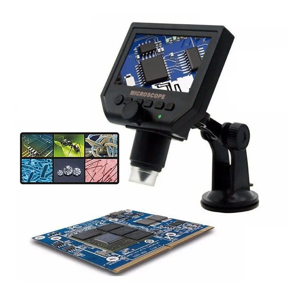 Цифровой электронный микроскоп 4 3 дюйма HD OLED 3.6MP 1-600X Лупа G600 Портативный
