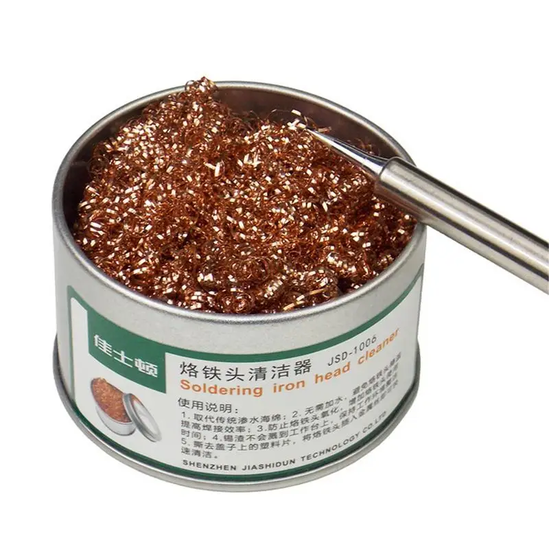 

Electric Soldering Bit Cleaner Desoldering Tin Wire Mesh Filter For Machine Parts Molds Welding Iron Tips Steel Wire Ball