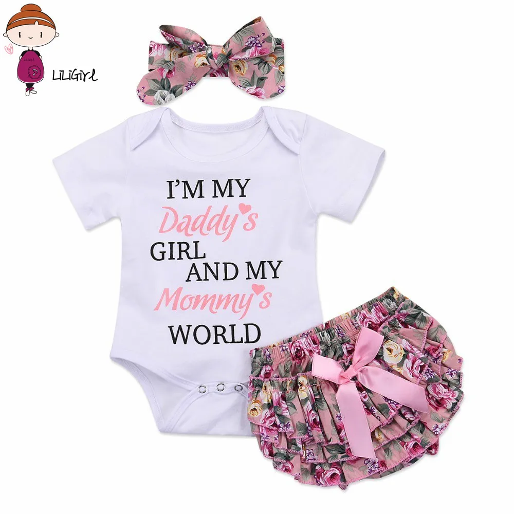 Одежда для новорожденных девочек Daddys верхний комбинезон и короткие брюки с