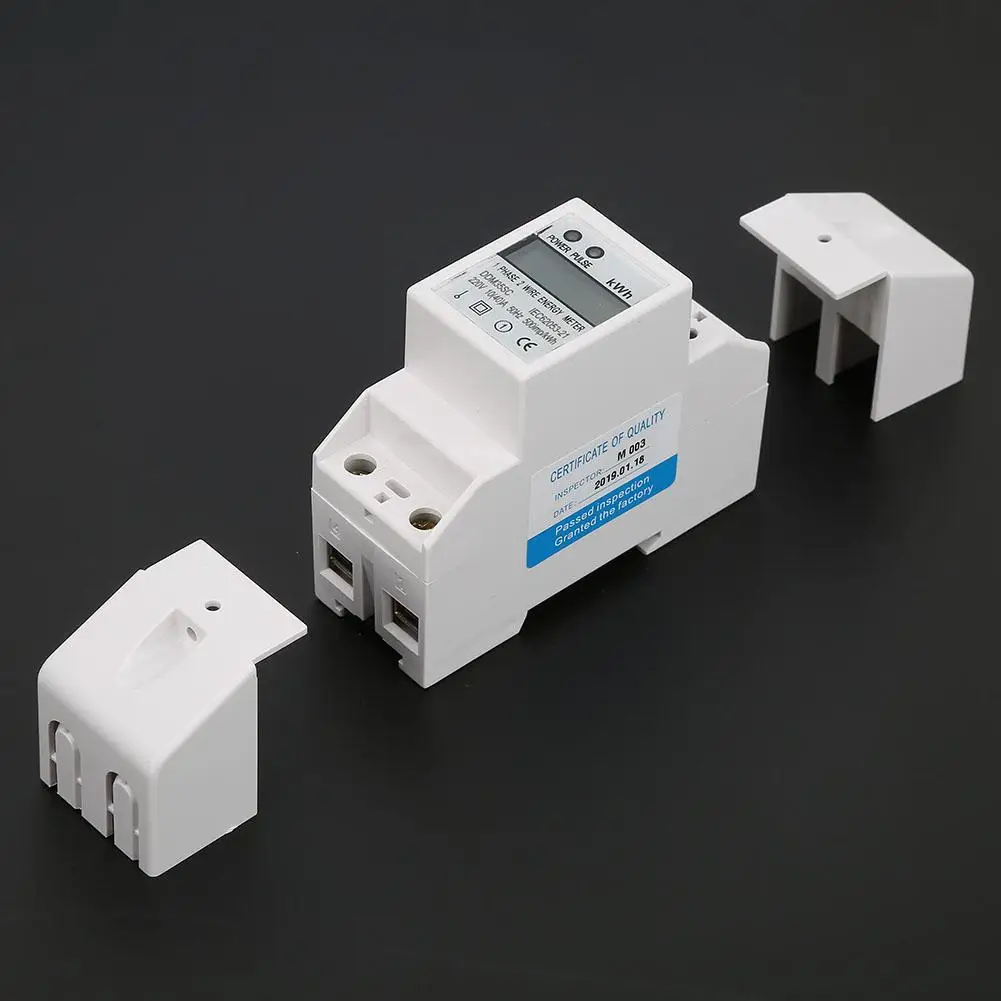 

Energy Meter10(40)A 220V 230V 50Hz 60Hz DDM35SC Single Phase 2P LCD Din Rail KWH Watt Hour Energy Meter Plastic