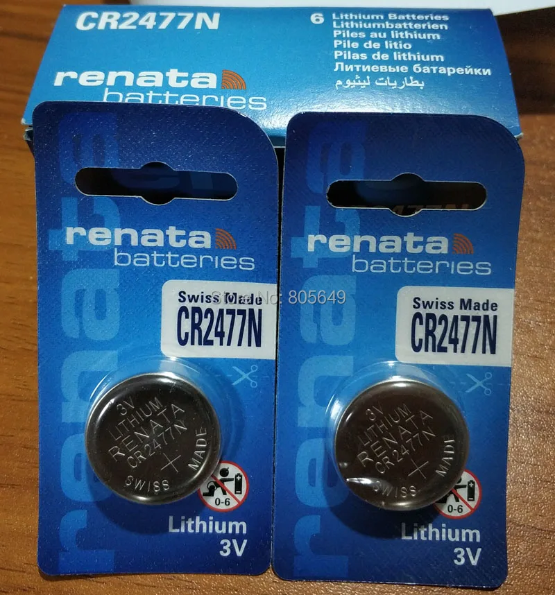 6 шт. 100% новый литиевый аккумулятор renata 2477 CR2477 CR 3v|Часовые батарейки| |