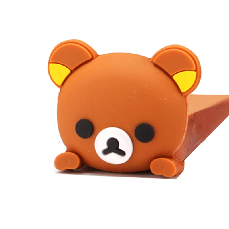 Симпатичная мультяшная силиконовая фигурка дверной ограничитель клиновидная