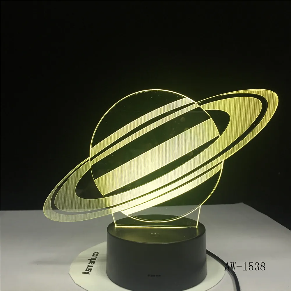 Сатурн настольная лампа USB LED 3D огни 7 видов цветов Новинка ночник как детские