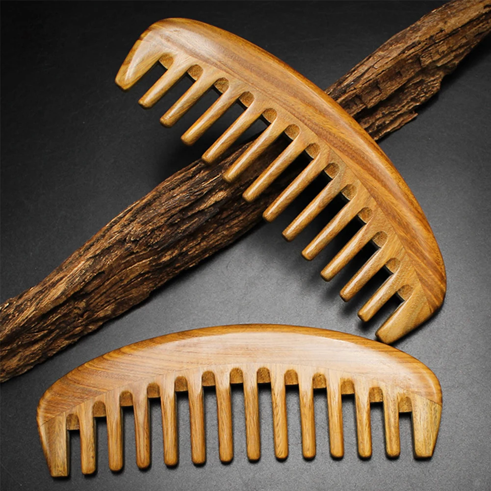 Удобная широкая зубная расческа деревянная для волос Массажер Для Головы