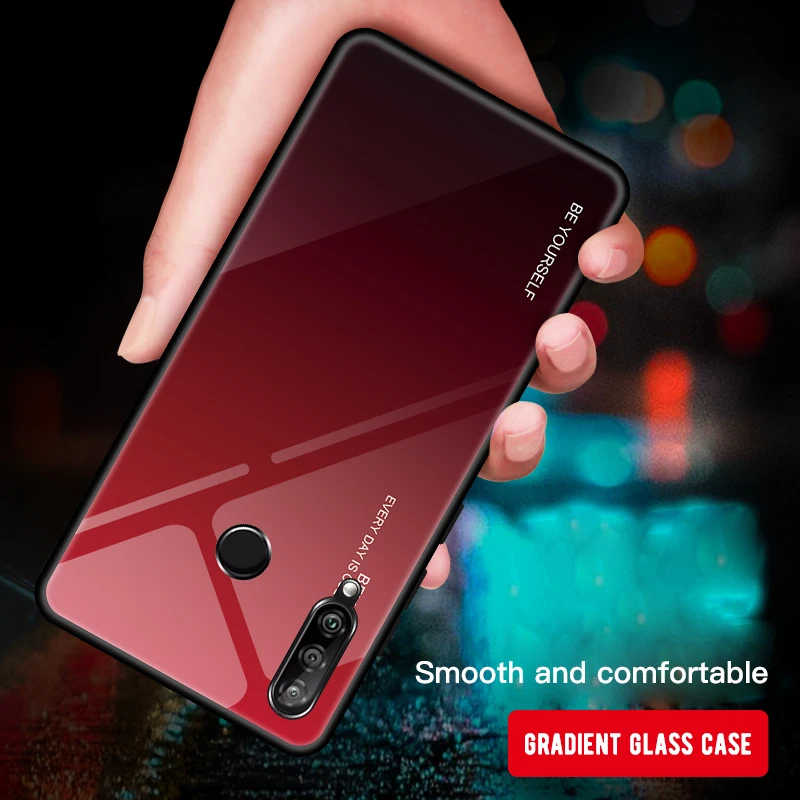 Чехол из мягкого ТПУ с градиентным закаленным стеклом для huawei P Smart PLUS 2019 Enjoy 9S Y7 PRO