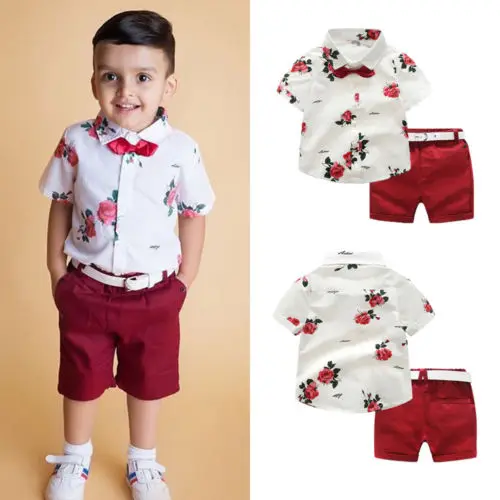 New Arrivels Baby Boy Gentleman Clothes Summer Toddler Kids Shirt Tops Shorts Pants Formal Outfits |