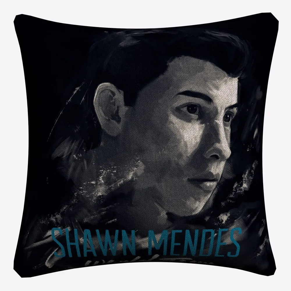 Декоративная подушка Shawn Mendes из хлопка и льна 45x45 см|Наволочки| |