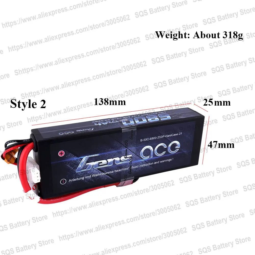 2 шт. литий полимерные аккумуляторы Gens ace 2S 6500 мА/ч 6800 Lipo 7 4 В Deans Plug 50C 1/8 весы для