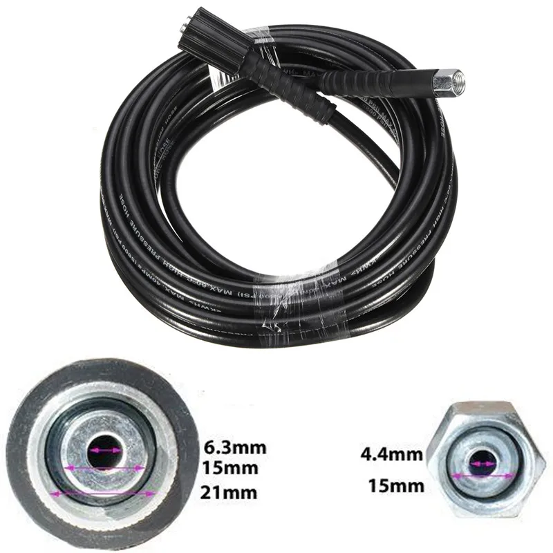 

8m Replacement High Pressure Car Washer Hose M 22 160 Bar Extension 26 FT For Cleaner Maintenance Cleaning Machine