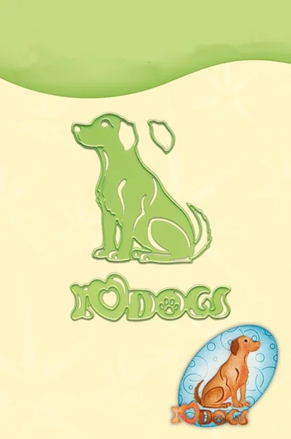 80*66 мм &quotI Love Dogs&quot граница металла стали резки штампы тиснение трафарет для