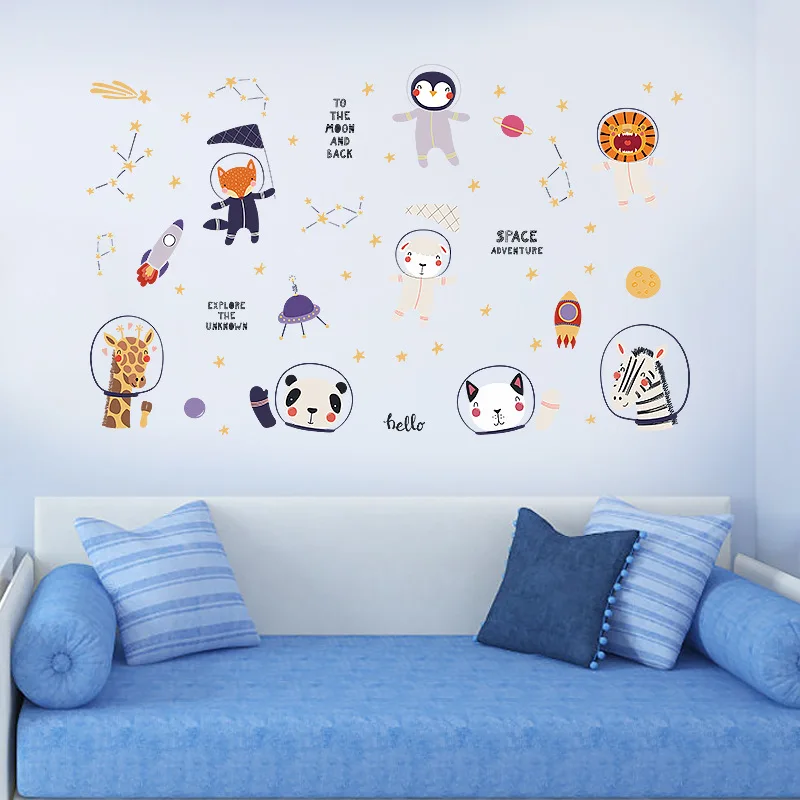 Zollor космические животные Explorer DIY наклейки на стену Ins звезды Dreamer прекрасный дом