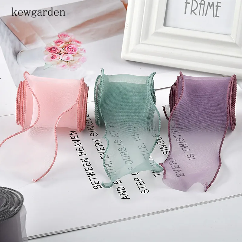 Kewgarden DIY аксессуары для волос атласная лента с волнистыми краями ленты из вуали