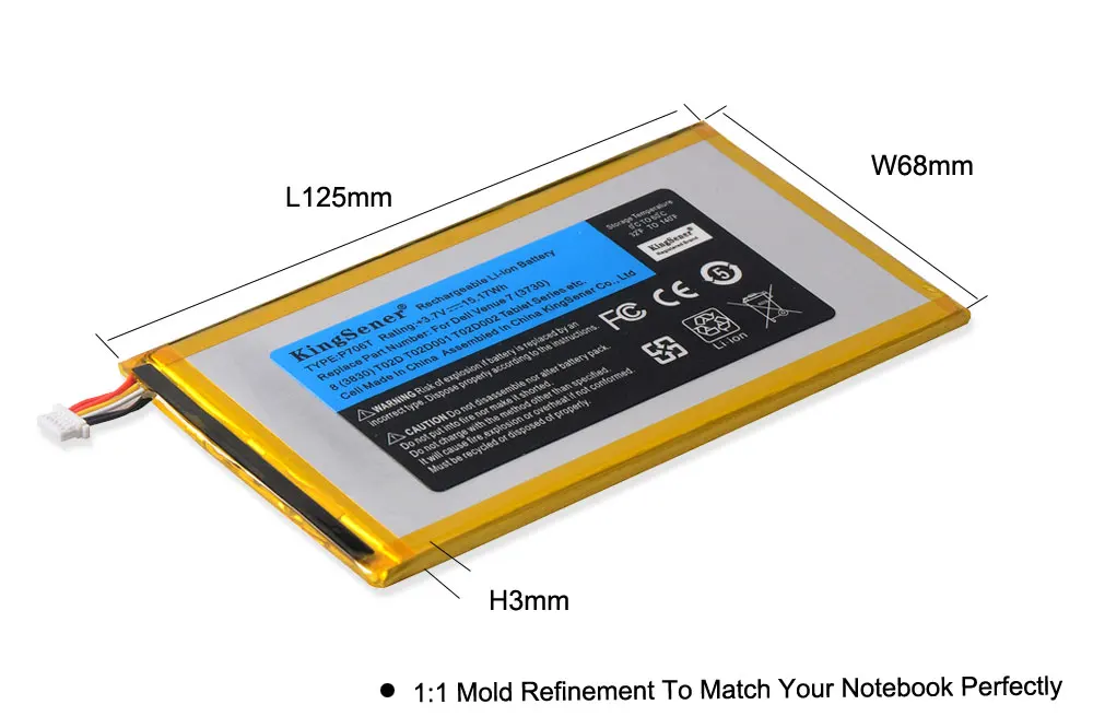KingSener P706T планшет батарея для ноутбука DELL Venue 7 3730 Venue 8 3830 T02D T01C T02D002 T02D001 0CJP38 02 pdjw 3,7 v 15.17wh