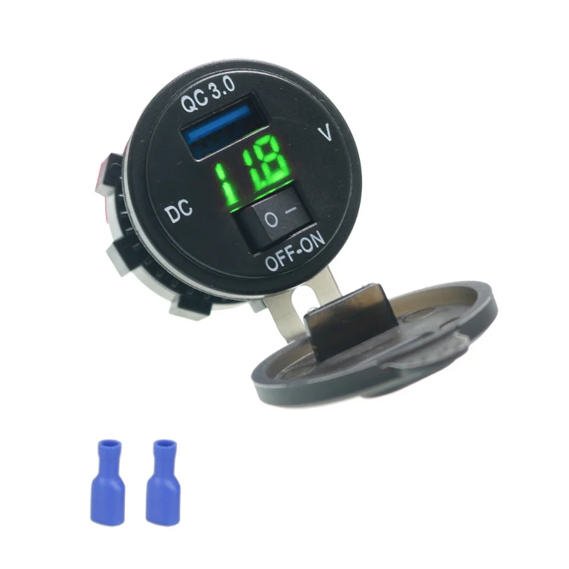 CARCHET 12 24 В QC3.0 Быстрая зарядка USB для автомобиля светодиодный вольтметр с