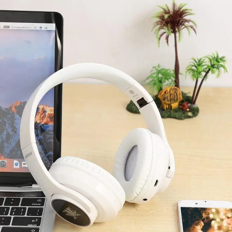 GS L5 складные наушники с тяжелыми басами спортивные Bluetooth подсветкой кожаные