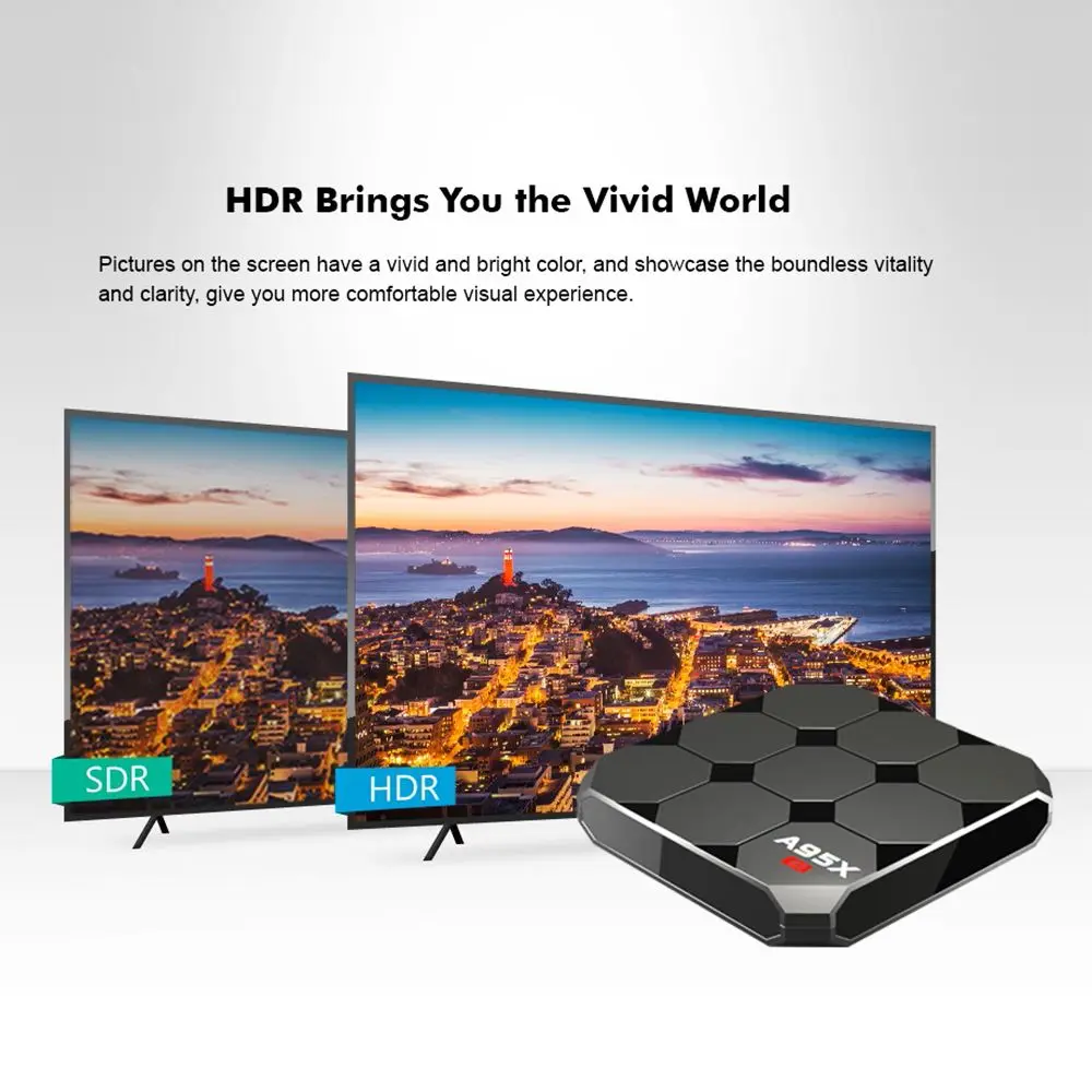 A95X R2 ТВ коробка Amlogic S905W 2 4 ГГц 4K WiFi Android 7 1 домашний медиа плеер с вилкой ЕС |