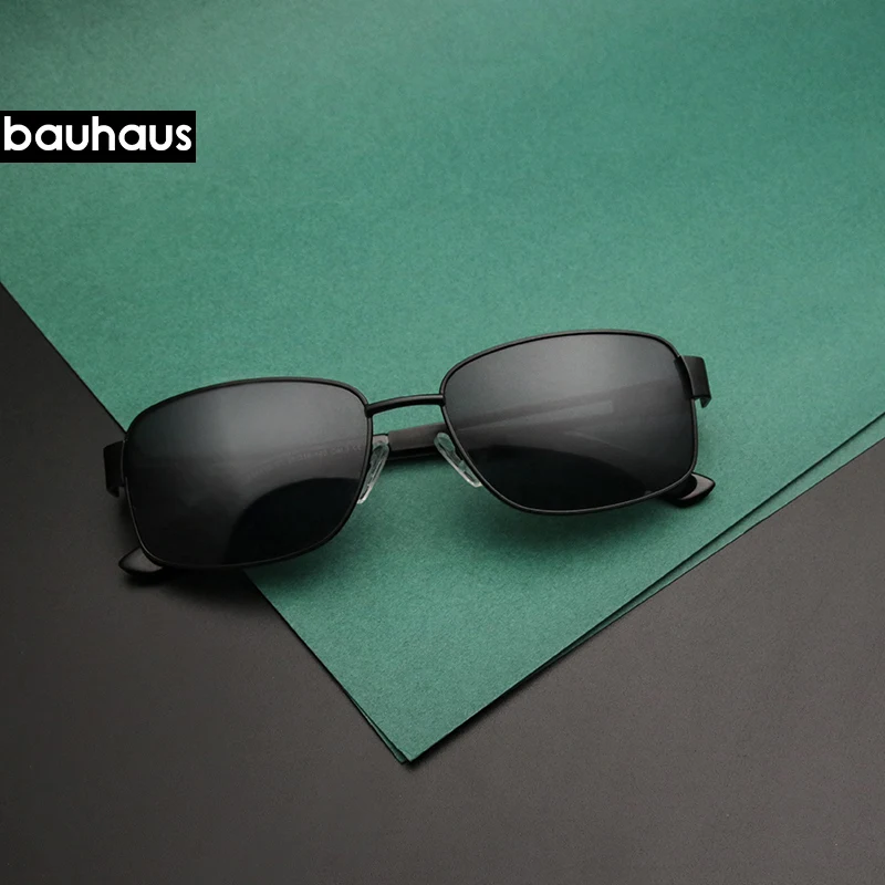 Bauhaus солнцезащитные очки мужские модные квадратные черные оправы для вождения