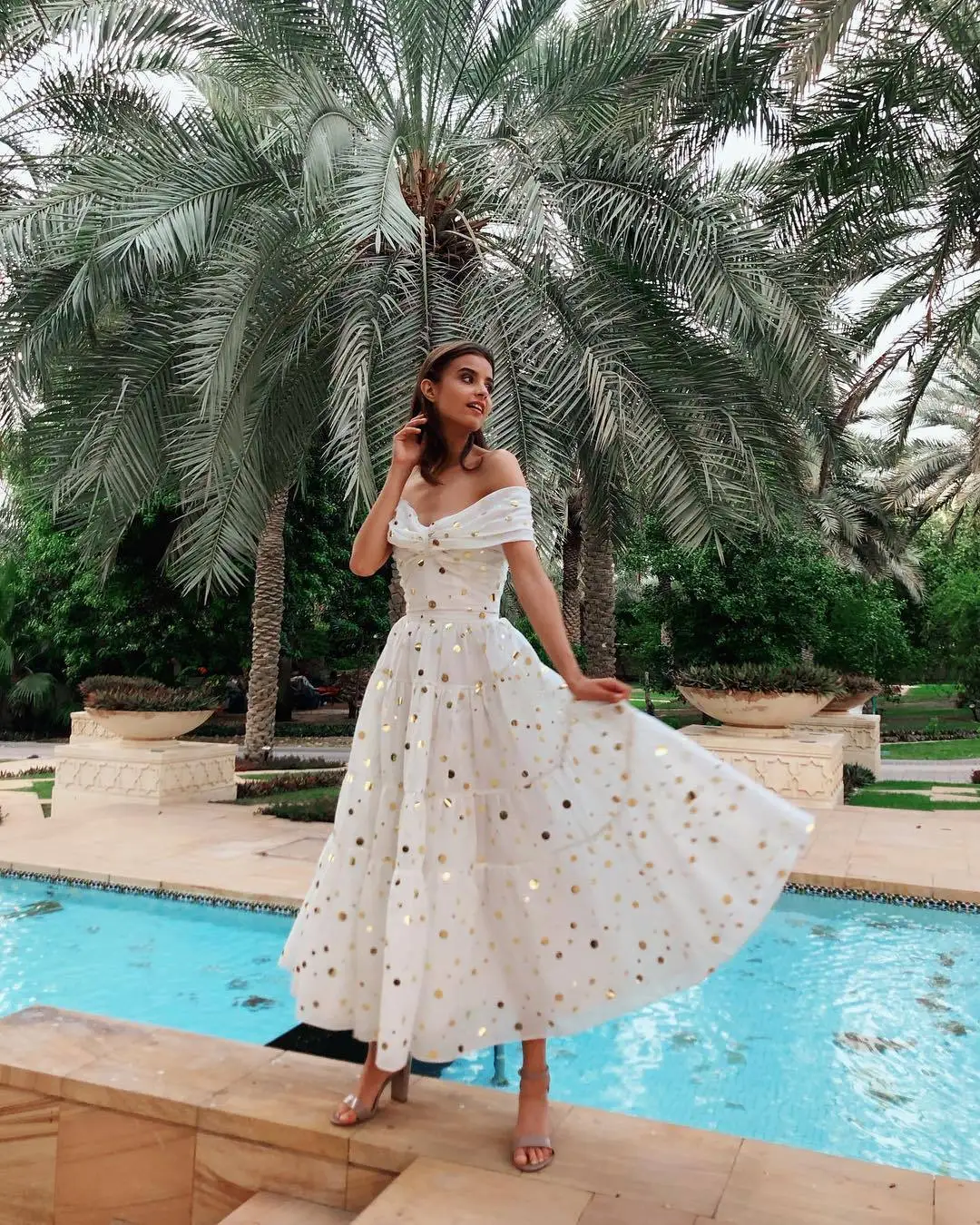Модное белое Летнее Длинное платье в горошек с открытой спиной vestidos jurken женская