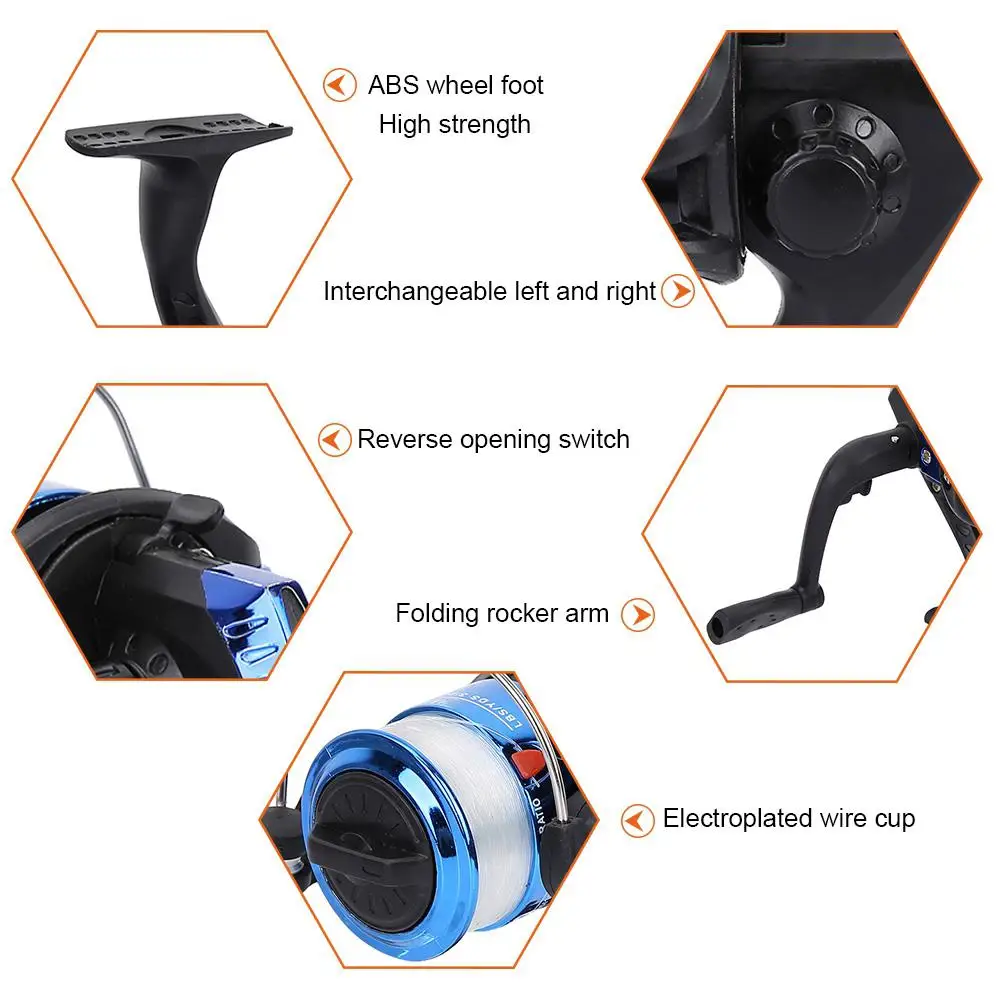 Мини катушка для подледной рыбалки спиннинговая с подшипниками металлическая