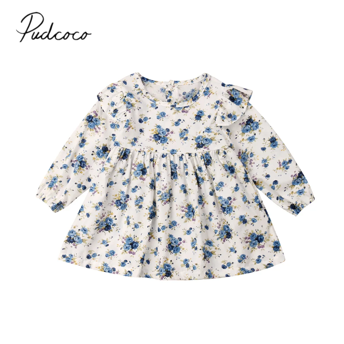 2019 Brand New 0-3Y Newborn Infant Kids Baby Girls Boho Dress Ruffles Long Sleeve Floral Knee-Length A-Line Spring Autumn | Детская