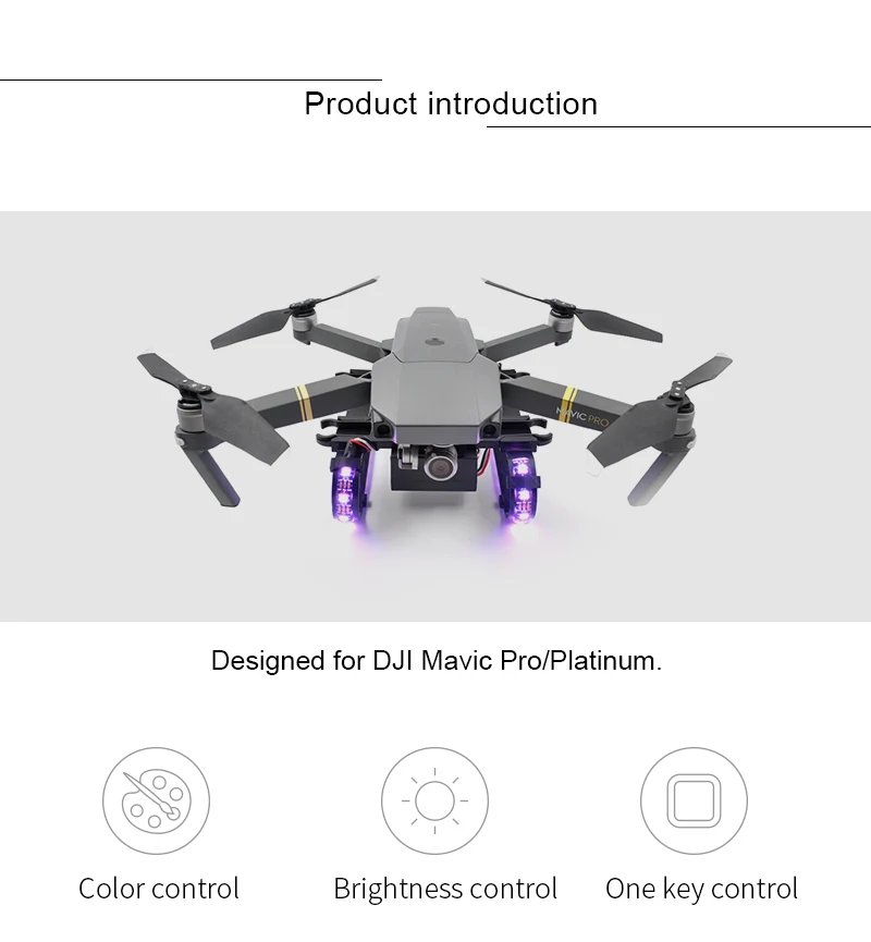 Цветной СВЕТОДИОДНЫЙ Расширенный шасси DJI Mavic Pro со вспышкой аксессуары для Platinum