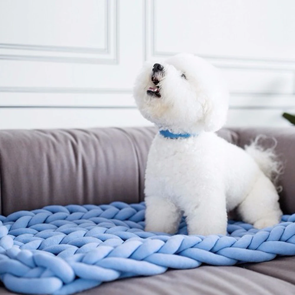 Новое ручное плетеное одеяло круглая пряжа грубая линия вязания сделай сам 25