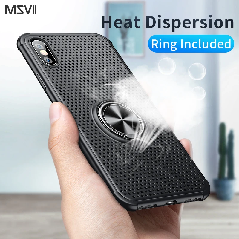Msvii крышка с рассеиванием тепла для iPhone Xr чехол силиконовый X мягкий Xs Max Coque кольцо