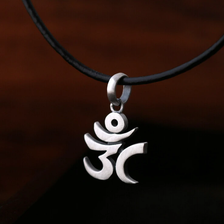 S92 5 Стерлинговое Серебро модное ювелирное изделие Ohm Aum Yoga Namaste подвесное ожерелье