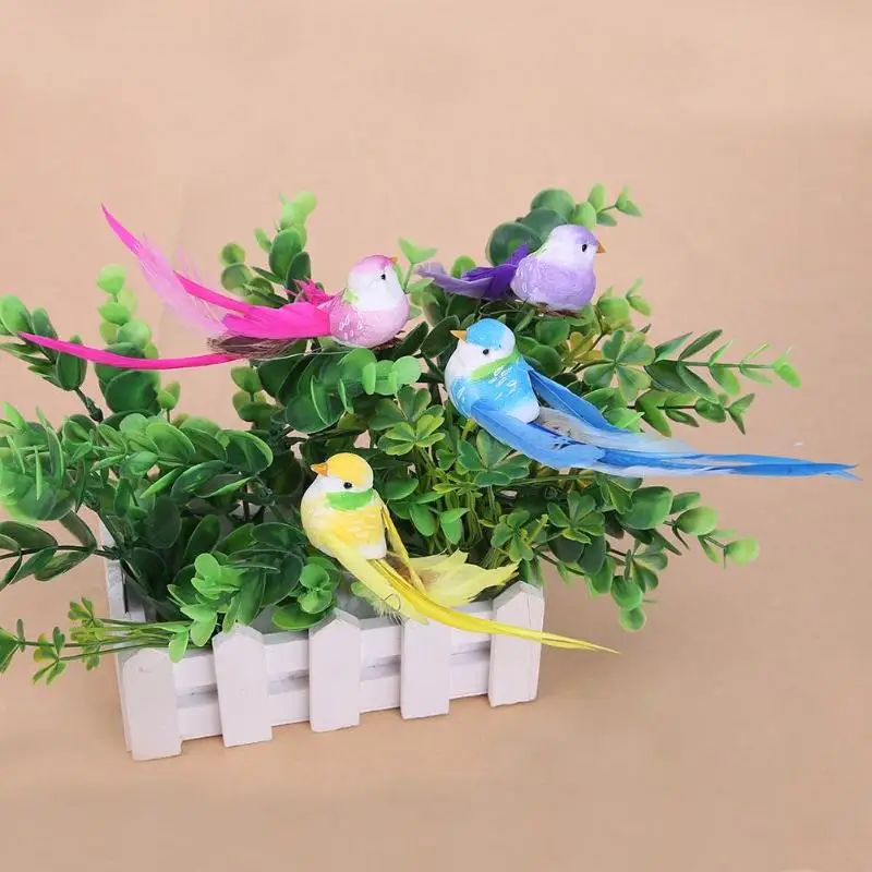 4 шт. Моделирование Птица искусственный 3D пены перо птица DIY вечерние ручной