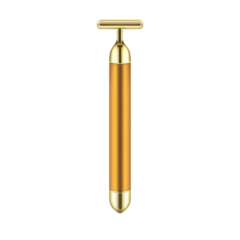 

Slimming Face Roller 1 pc 24k Gold Colour Vibration Facial Beauty Roller Massager Stick Lift Skin Tightening Wrinkle Bar