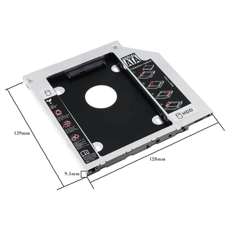 Алюминиевый жесткий диск KEBIDUMEI 12 7/9 5 мм Универсальный 2 й Ssd Hd SATA HDD Caddy адаптер 3 0| |