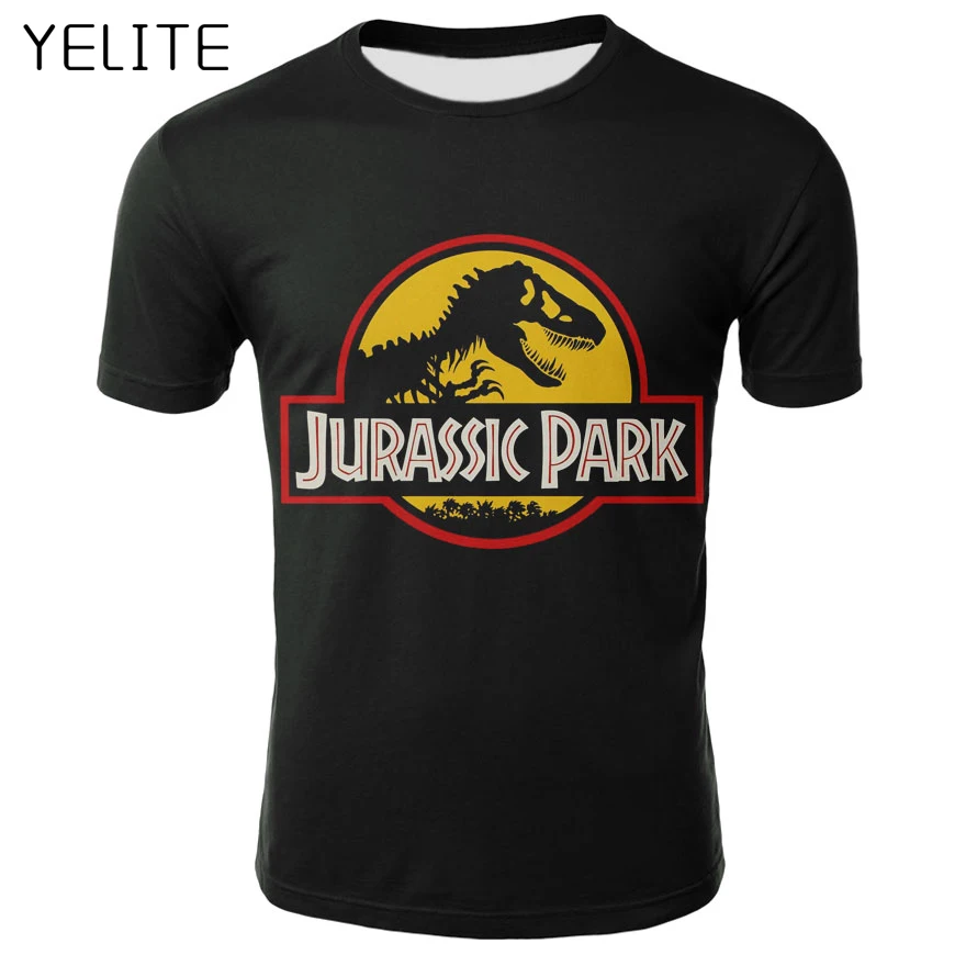 YELITE Jurassic Park 3d печать мужская футболка 2019 новейшая Повседневная забавная для