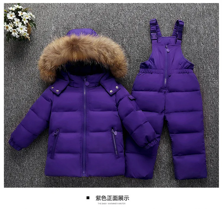 

Winter New Children's White Duck Down Snowsuit Thickened 3-4-5 Year Old Baby Boy and Girl Winter Suit Toddler Winter Coat