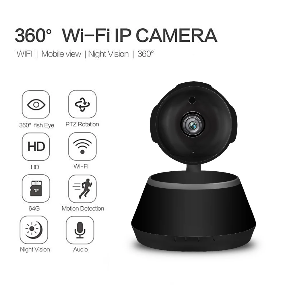 Домашняя ip камера видеонаблюдения беспроводная умная Wi Fi s аудиозапись радионяня