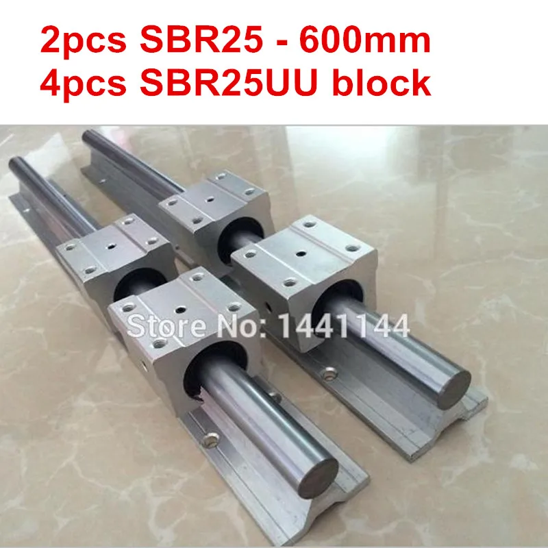 SBR25 линейная направляющая: 2 шт. 600 мм направляющая + 4 SBR25UU блок для деталей с ЧПУ|block