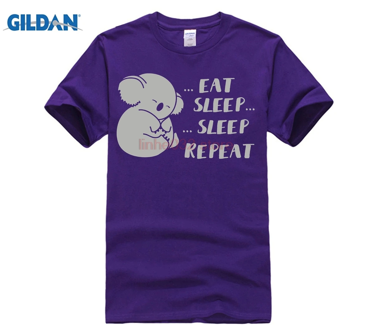 GILDAN Eat Sleep Repeat Cute Sleeping Koala T Shirt 2018 Summer New Brand Shirts Men Hip Hop T-Shirt Casual Fitness | Мужская одежда