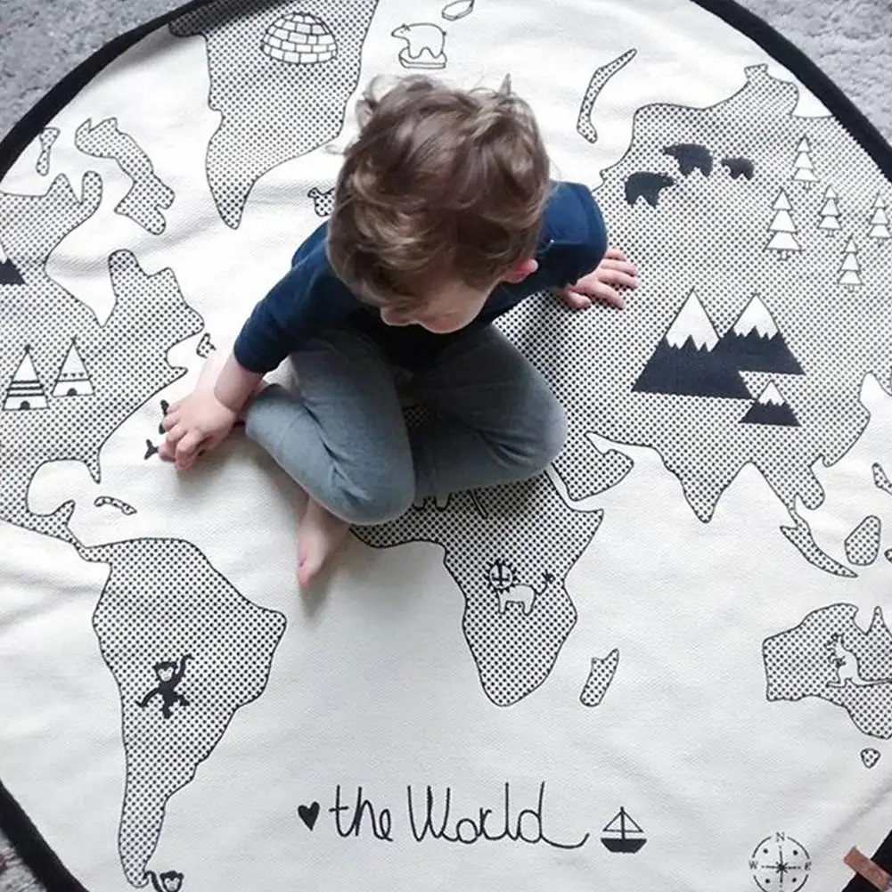 Kids Cartoon Printing Game Mat Play Crawling Blanket Infant Pad Rug Floor Carpet Baby Gym Activity Room Decor | Мать и ребенок