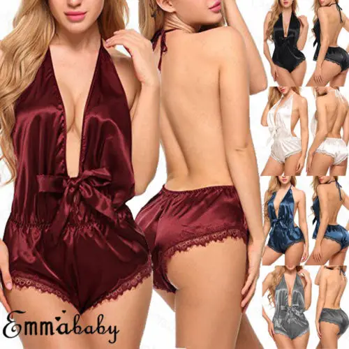 2019 Фирменная Новинка для женщин пикантные атласные кружево белье Babydoll нижнее
