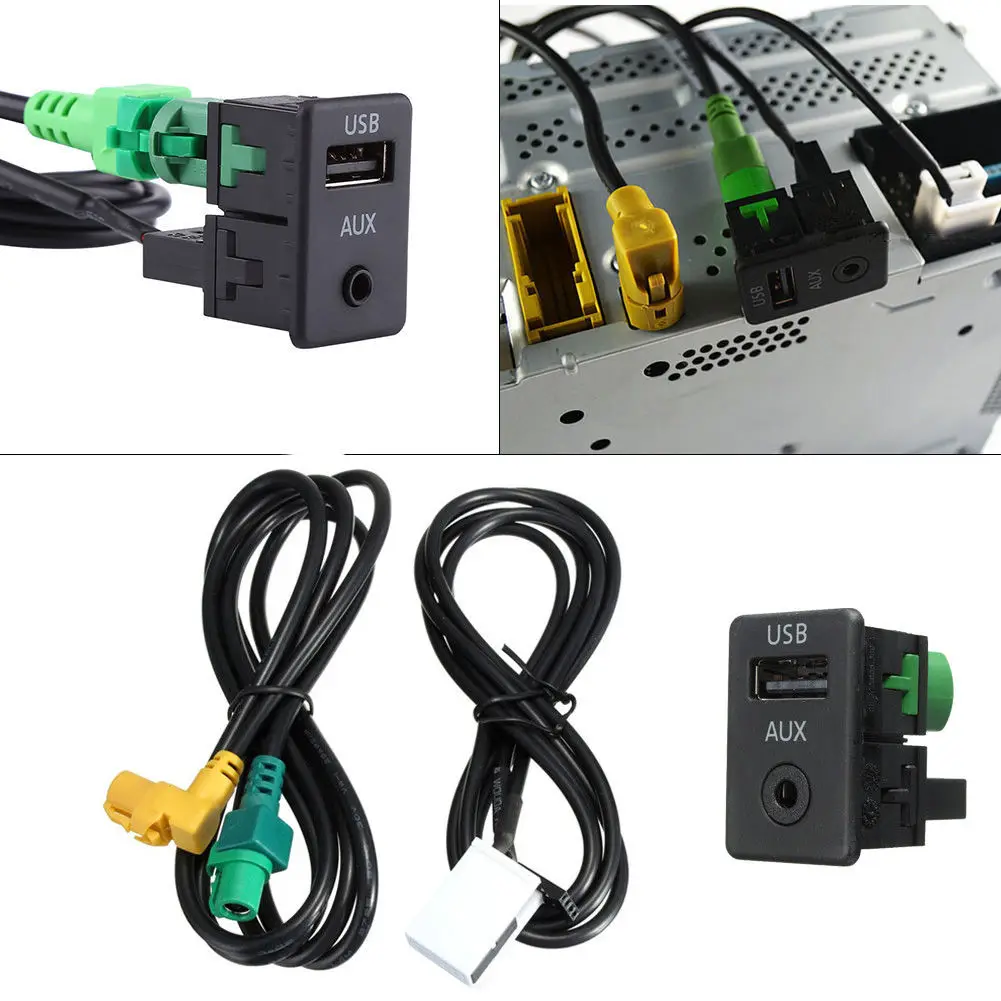 USB Aux In переключатель резьбой раструбного соединения для аудио провод Кабель