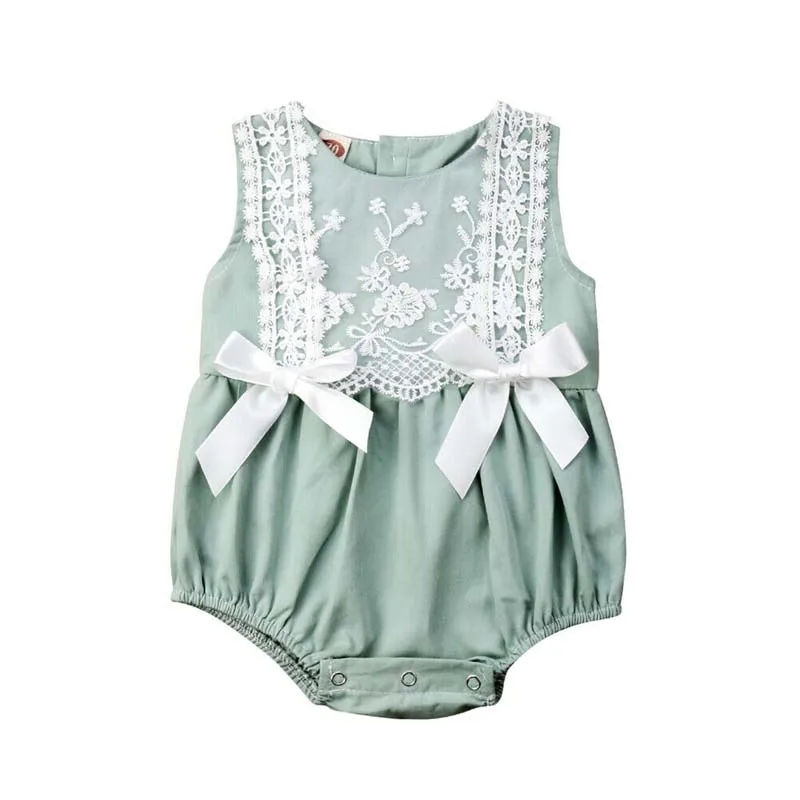 2019 Brand New Infant Newborn Baby Girls Clothing Lace Ruffles Bodysuit Jumpsuit Cute Bow Sunsuit Summer Costume Princess | Мать и