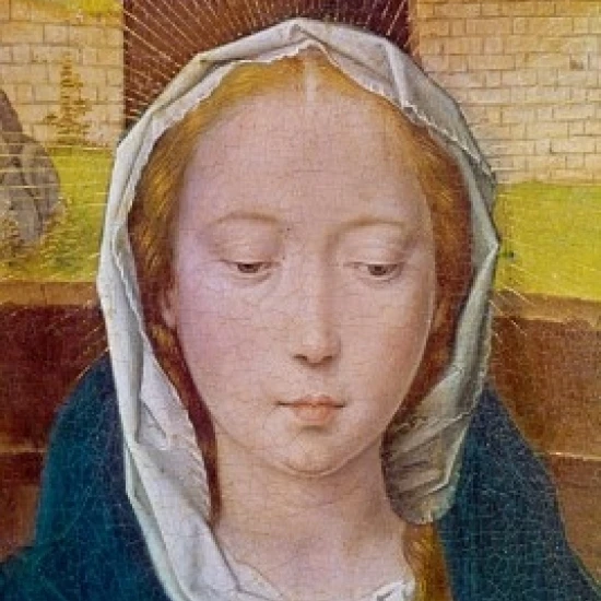 The Adoration Detail (Babera Virgin) by Hans Memling (1433 1494) постер печать (18x24)|Таблички и знаки| |
