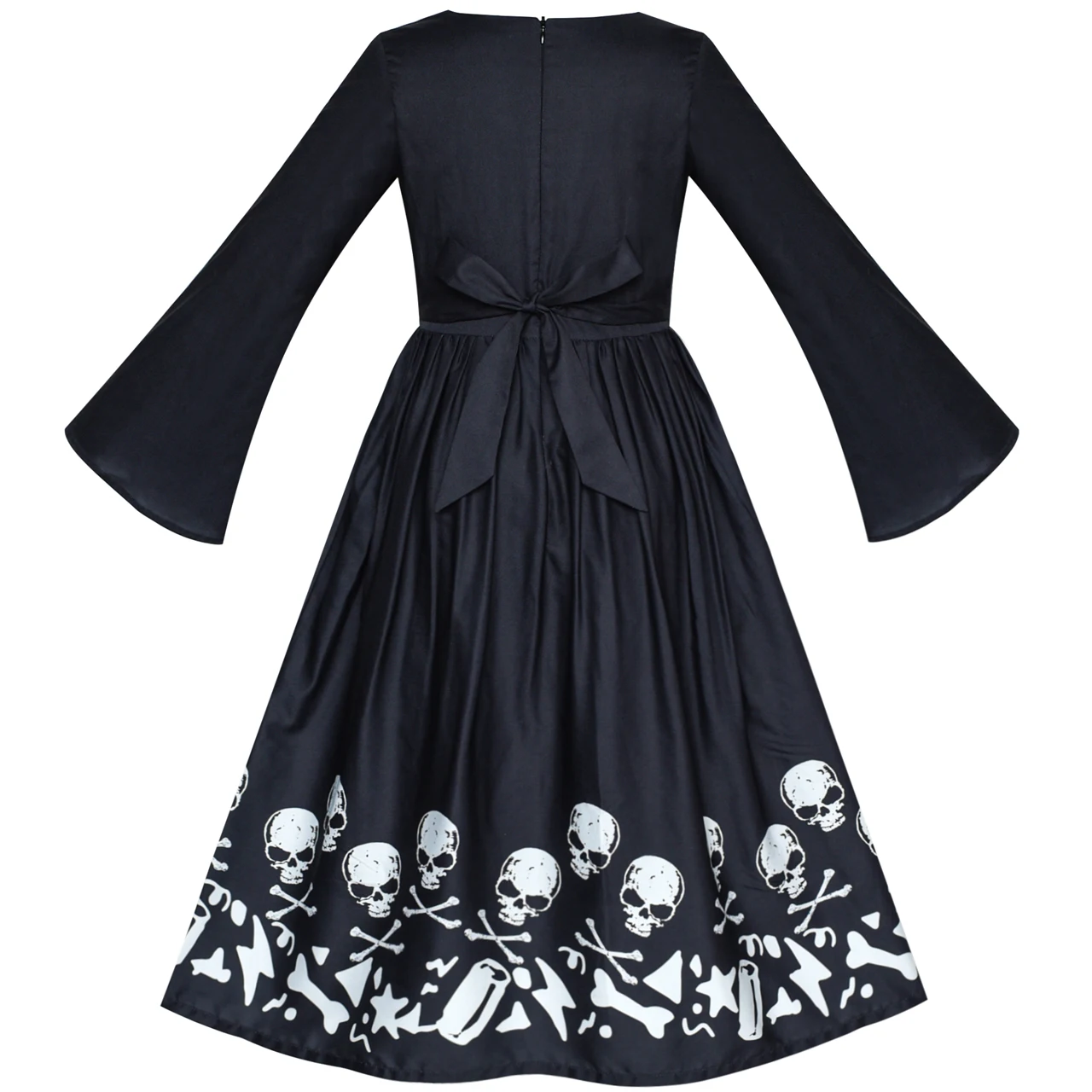 Sunny Fashion платья для девочек Хэллоуин Призрак Череп вампир Девушка Косплей 2020 Лето