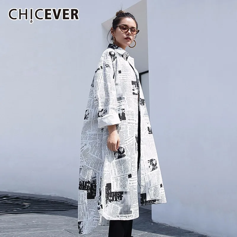 CHICEVER 2020 винтажная женская рубашка с принтом блузки длинным рукавом свободные