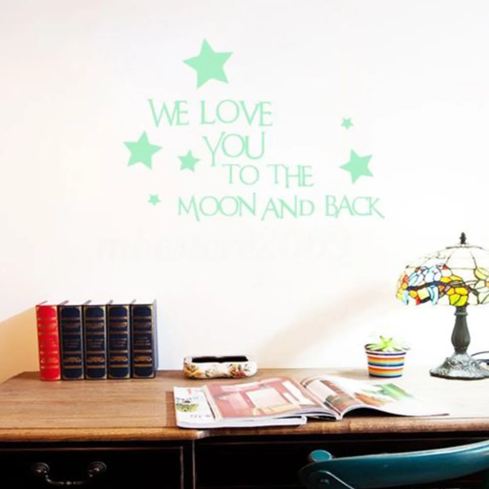 1 Набор наклеек на Стену мы любим вас Луну и заднюю звезду светится в темноте