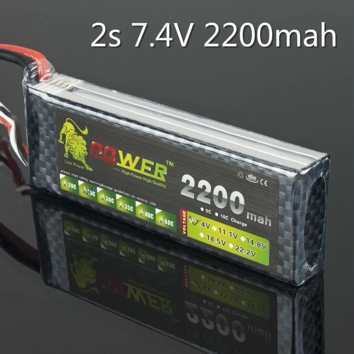 Литий полимерный аккумулятор Lion 7 4 В 2200 мАч 25C Max 40C T/XT60 штепсельная Вилка для