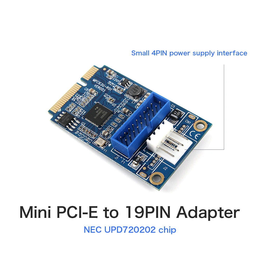 Мини-адаптер PCI-E к USB 3 0 плата расширения MINI PCIE 20Pin/19Pin адаптер Mini Pci-e до 5 Гбит/с |