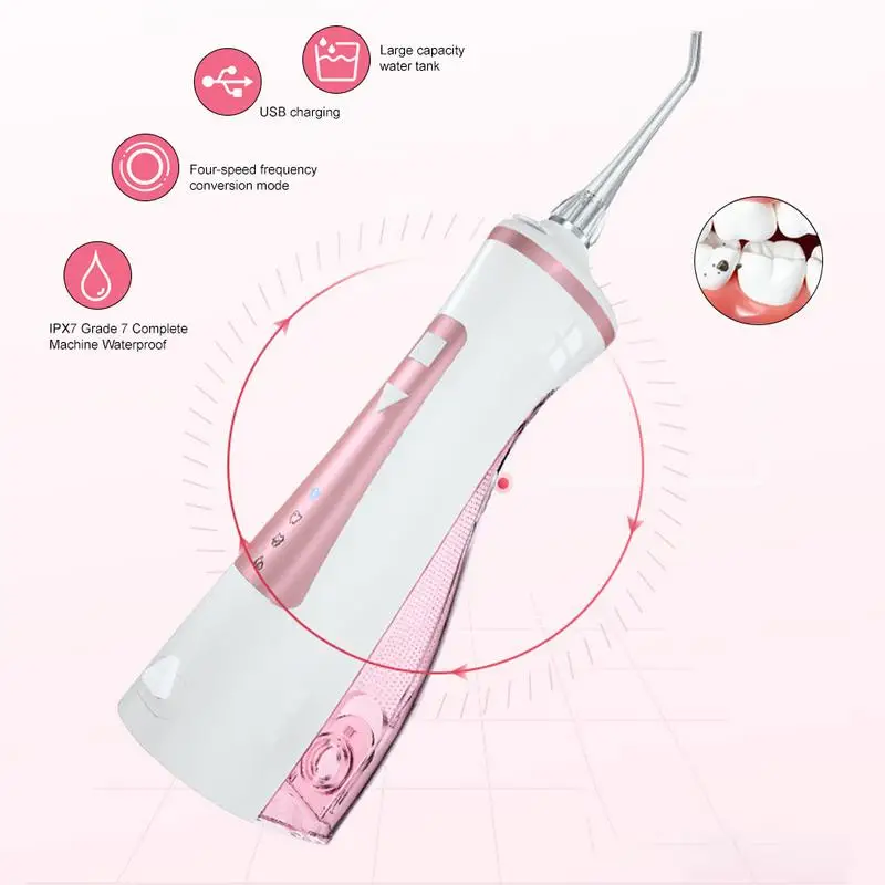 Ирригатор полости рта USB перезаряжаемая Вода Flosser переносная зубная вода с 4