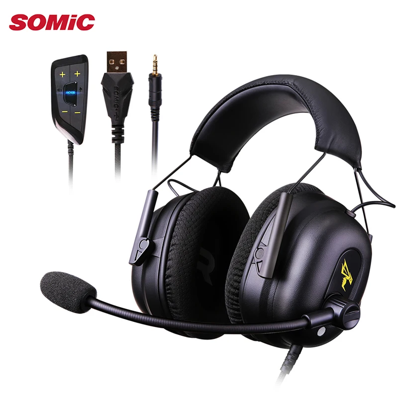 Игровые наушники SOMIC G936N 7 1 с Виртуальным объемным звуком USB 3 5 мм шумоподавлением