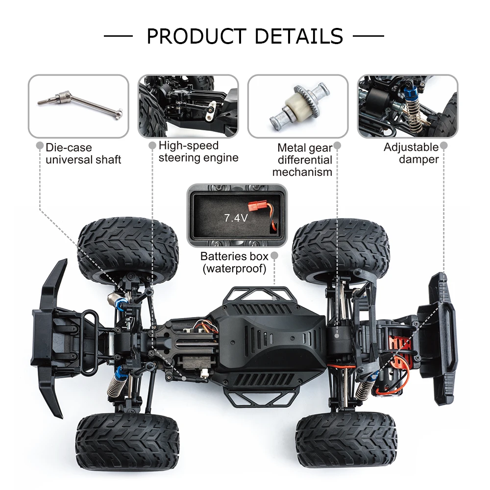 Радиоуправляемый грузовик Flytec 8897 1:12 автомобиль внедорожник Drit 35 км/ч 4WD 2 4G пульт
