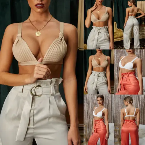 Women Ladies Fashion Seamless Push-Up Bra Plain Padded Plunge Bralette Bras Sets White Yellow | Женская одежда